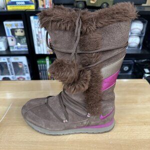 Nike Winter High Suede Womens Boots Size 8.5 Brown Leather 311959 261 Faux